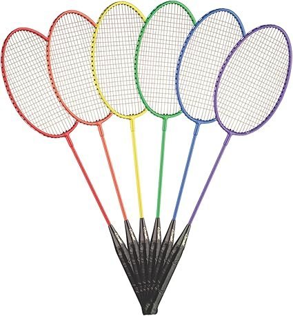 Champion Sports Tempered Steel Badminton Rackets Set of 6
