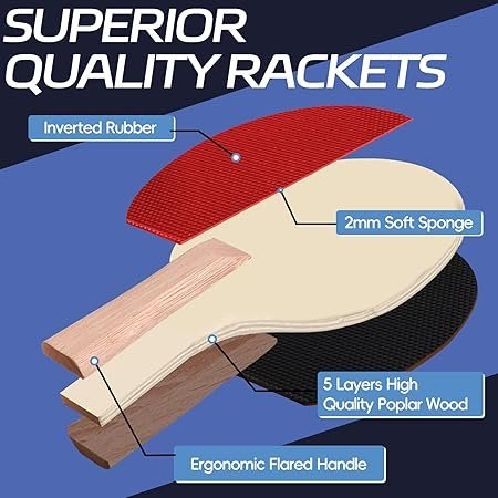 71mWf9XSUcL._AC_SY450_.jpg Ping Pong Paddles Set Portable Table Tennis Paddles Set