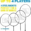815ypOHLJAL._AC_SX425_.jpg Triumph Sports 4Player Badminton Set with 4 Rackets 3 Shuttlecocks and 1 Carry Case Black